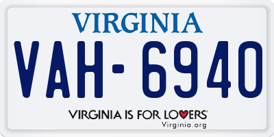VA license plate VAH6940