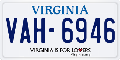 VA license plate VAH6946