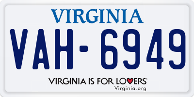 VA license plate VAH6949