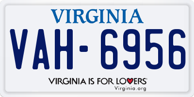VA license plate VAH6956