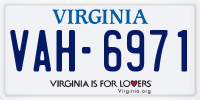 VA license plate VAH6971