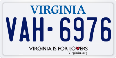 VA license plate VAH6976