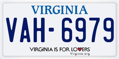 VA license plate VAH6979