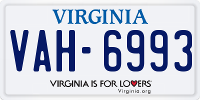 VA license plate VAH6993