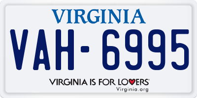 VA license plate VAH6995