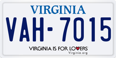 VA license plate VAH7015