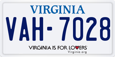 VA license plate VAH7028