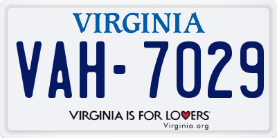 VA license plate VAH7029