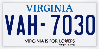 VA license plate VAH7030