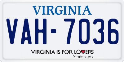 VA license plate VAH7036