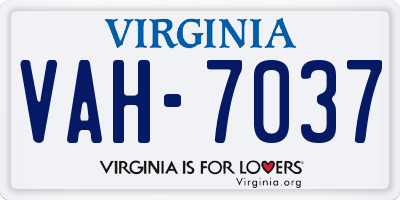 VA license plate VAH7037