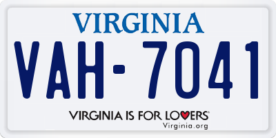 VA license plate VAH7041