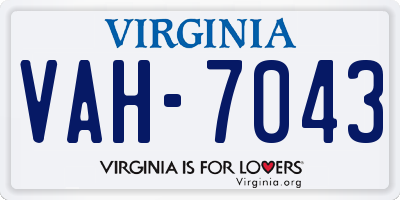 VA license plate VAH7043