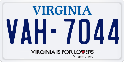 VA license plate VAH7044