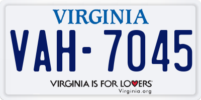 VA license plate VAH7045