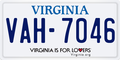 VA license plate VAH7046
