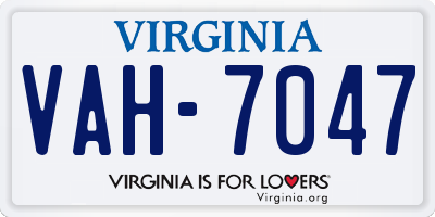 VA license plate VAH7047