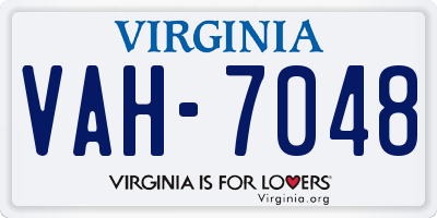 VA license plate VAH7048