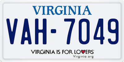 VA license plate VAH7049