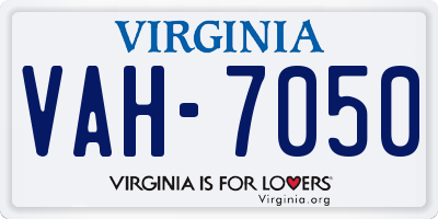 VA license plate VAH7050