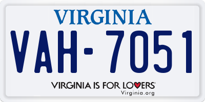 VA license plate VAH7051