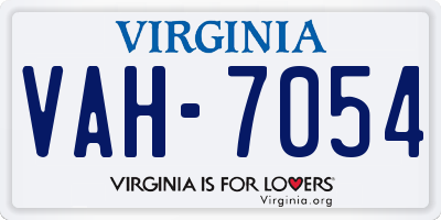 VA license plate VAH7054