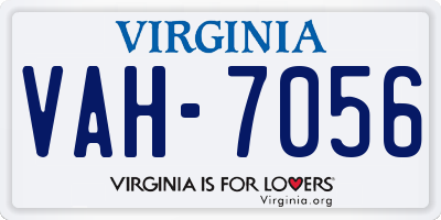 VA license plate VAH7056