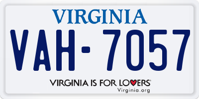 VA license plate VAH7057