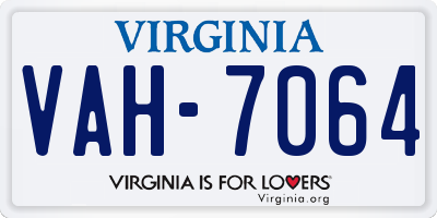 VA license plate VAH7064