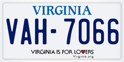 VA license plate VAH7066