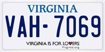 VA license plate VAH7069