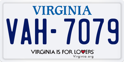 VA license plate VAH7079