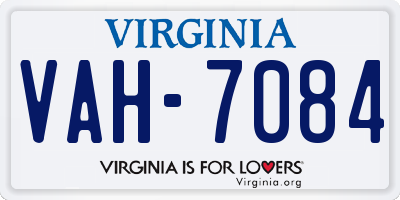 VA license plate VAH7084