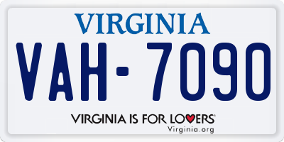 VA license plate VAH7090