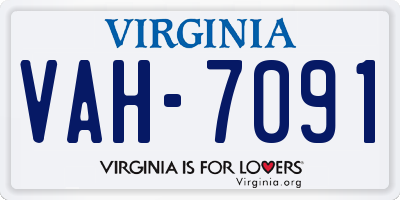VA license plate VAH7091