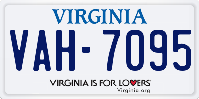 VA license plate VAH7095