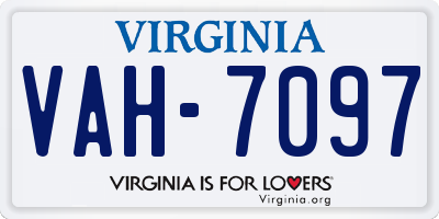 VA license plate VAH7097
