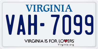 VA license plate VAH7099