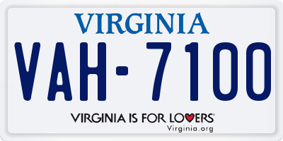 VA license plate VAH7100