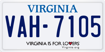 VA license plate VAH7105