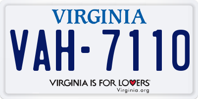 VA license plate VAH7110