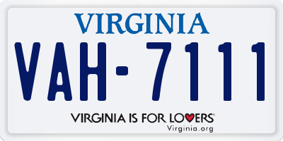 VA license plate VAH7111