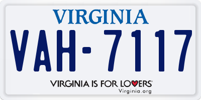 VA license plate VAH7117