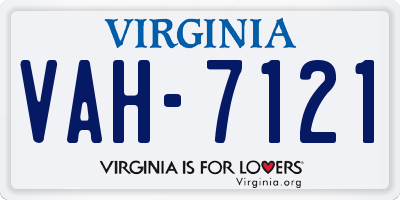 VA license plate VAH7121