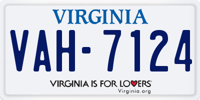 VA license plate VAH7124