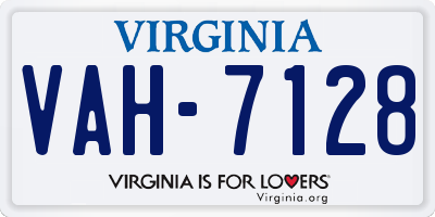 VA license plate VAH7128