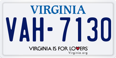 VA license plate VAH7130