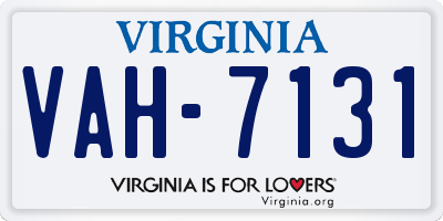 VA license plate VAH7131