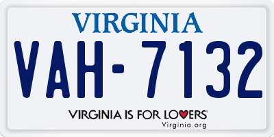 VA license plate VAH7132