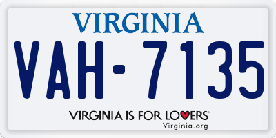VA license plate VAH7135